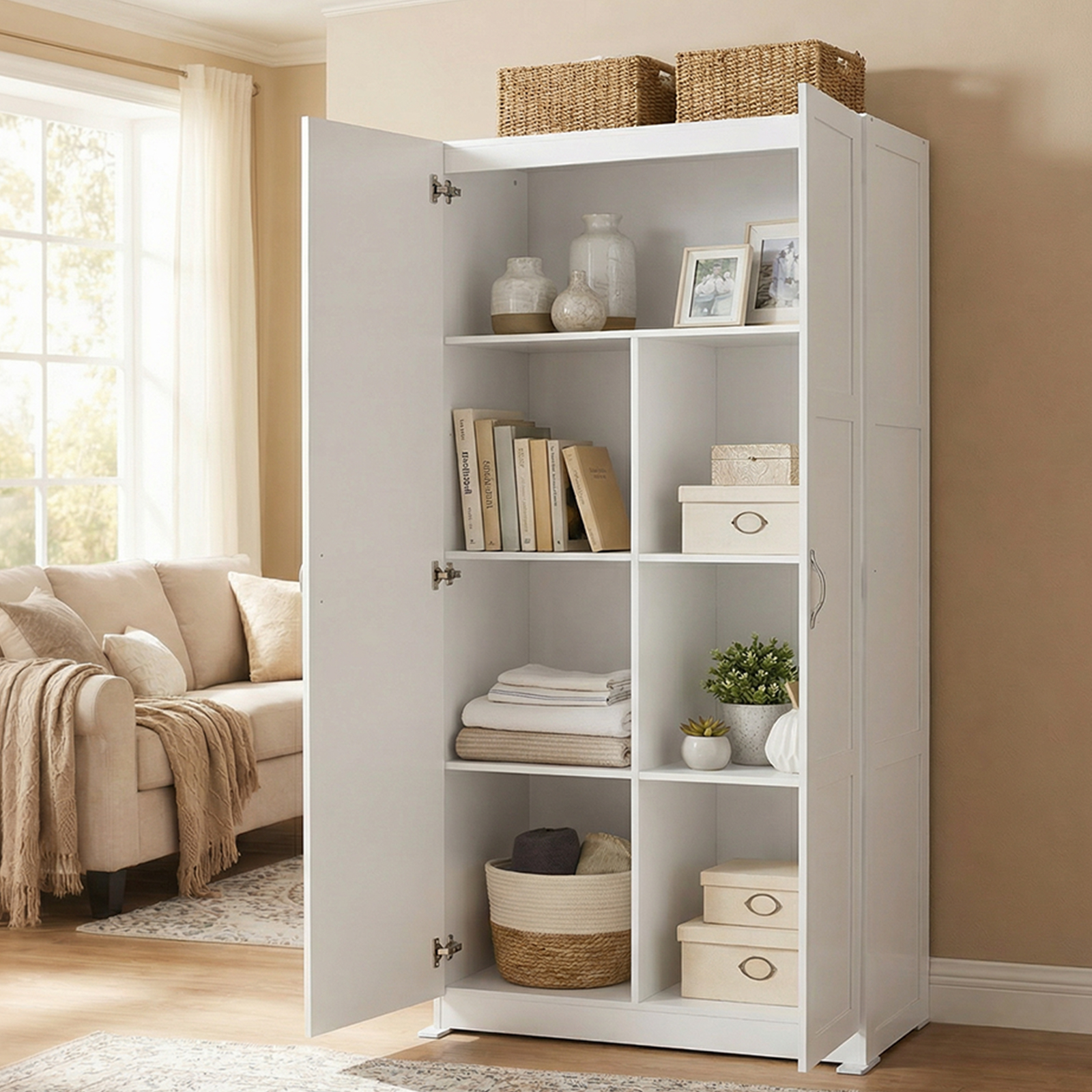 Office Furniture Wholesale - JHK 71IN Wooden Living Room Storage