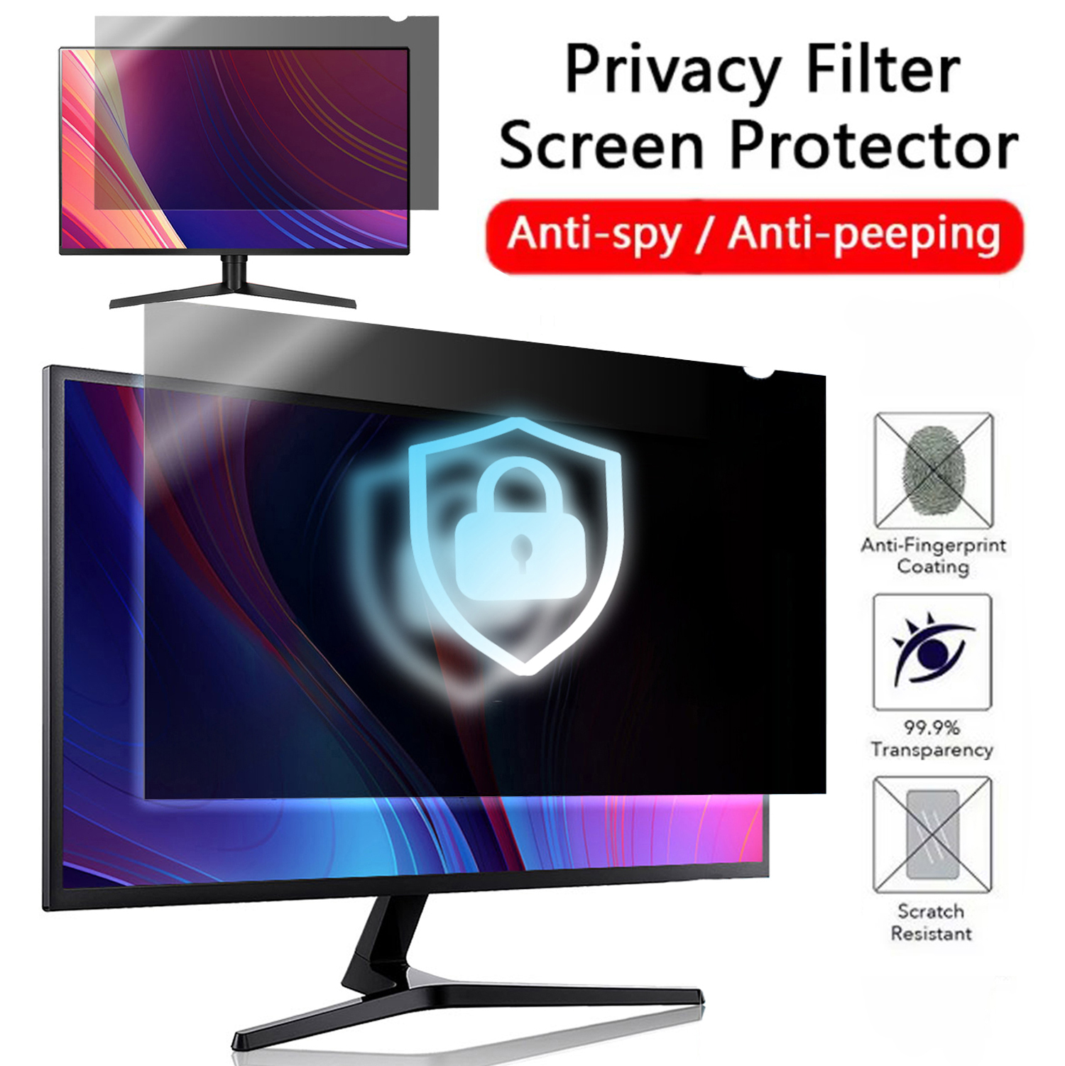 Monitor Privacy Filter - Large Size Privacy Screen Protector For