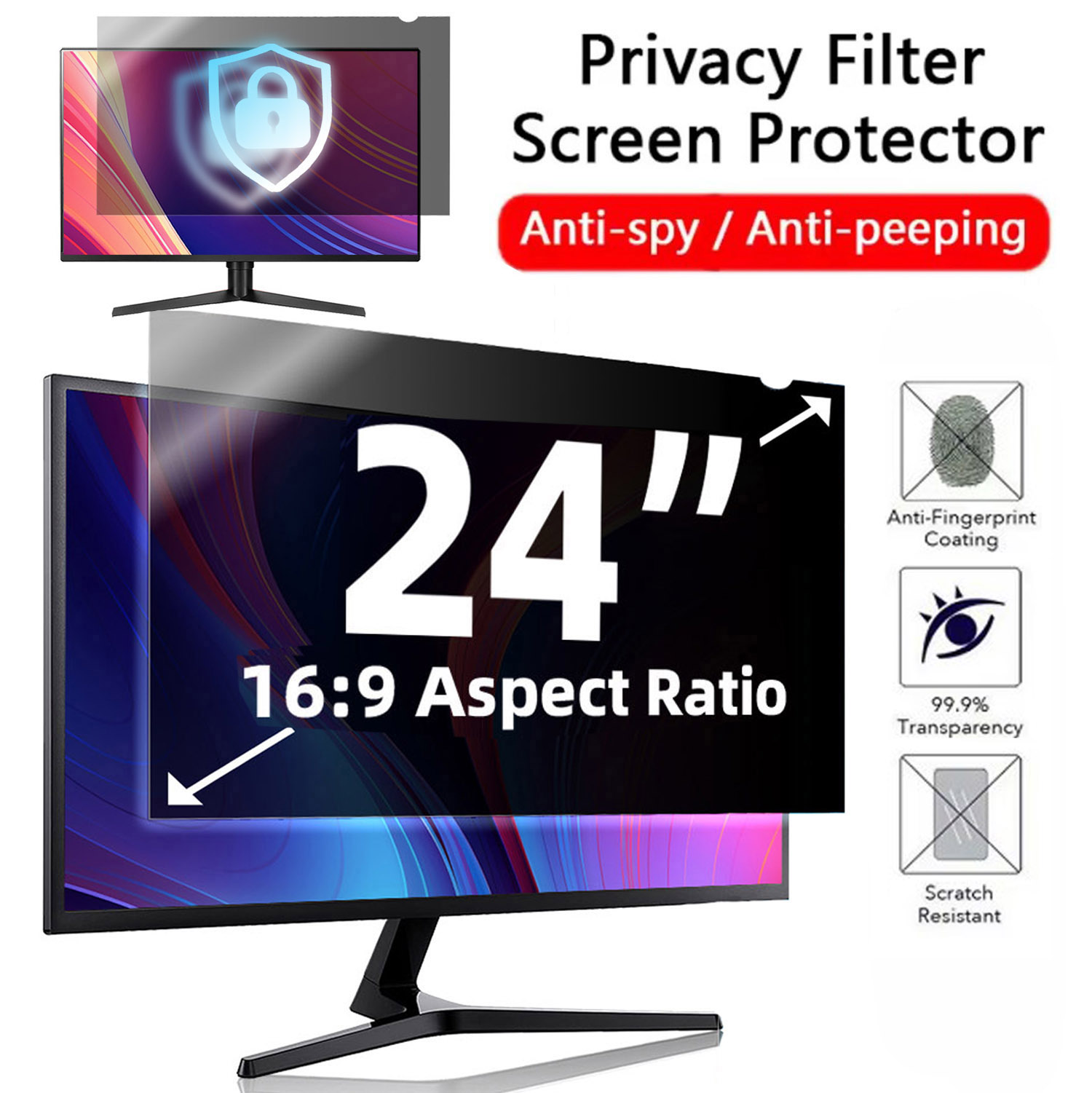 Monitor Privacy Filter - 24 Inch For Computer Privacy Screen
