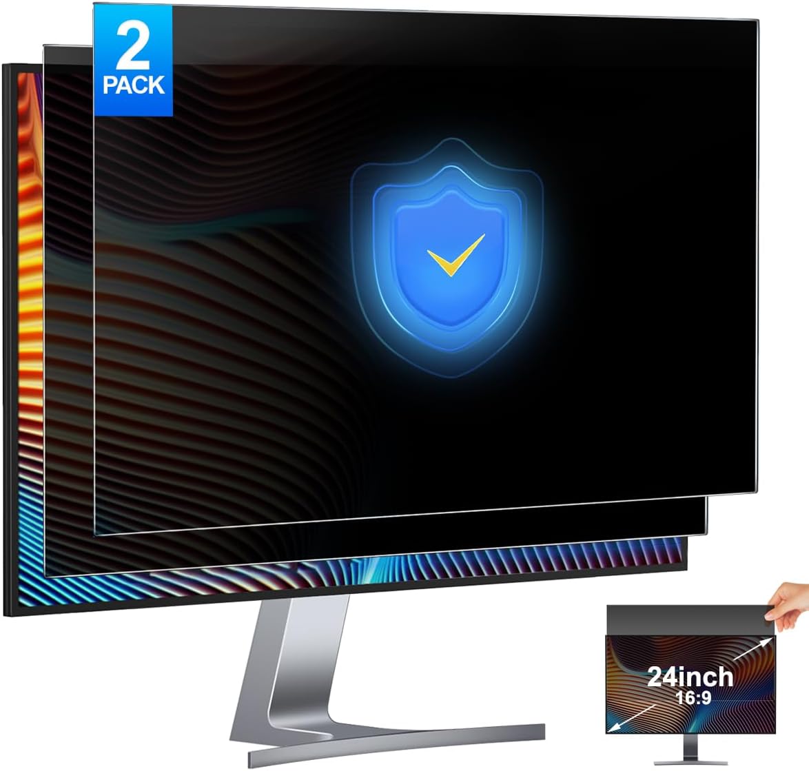 2 Pack 24 Inch Computer Privac - Monitor Privacy Filter avaliação e preço