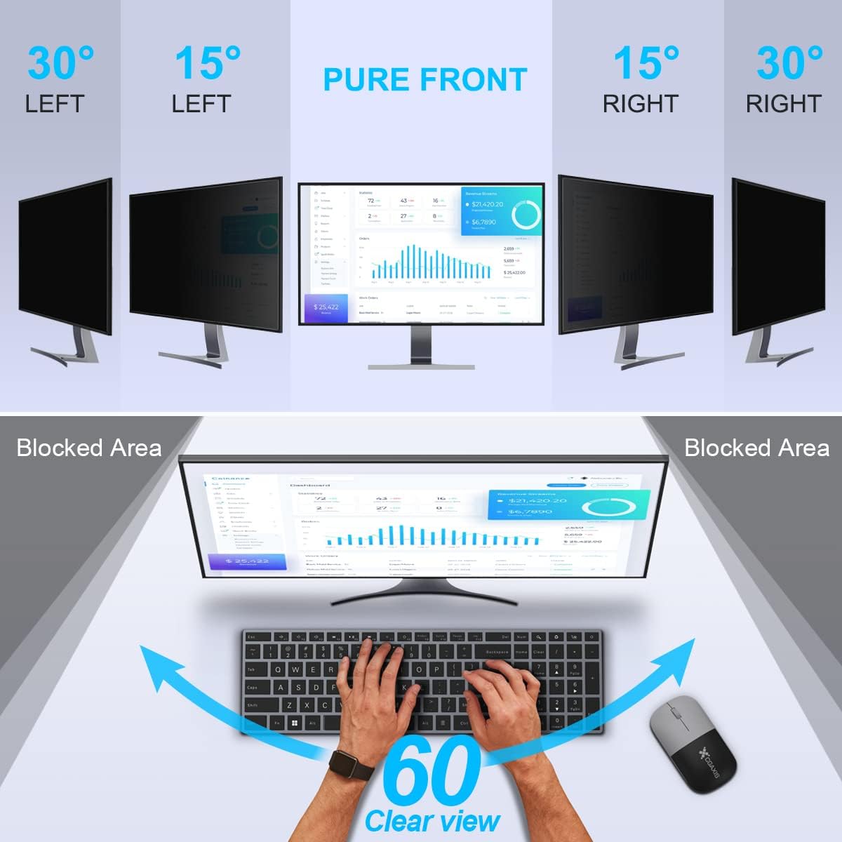 2 Pack 24 Inch Computer Privac - Monitor Privacy Filter avaliação e preço