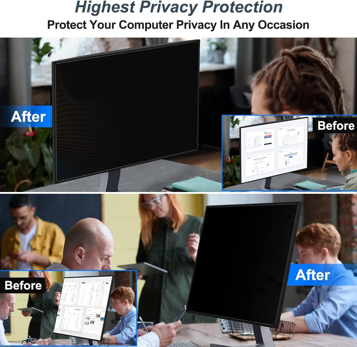 2 Pack 24 Inch Computer Privac - Monitor Privacy Filter avaliação e preço