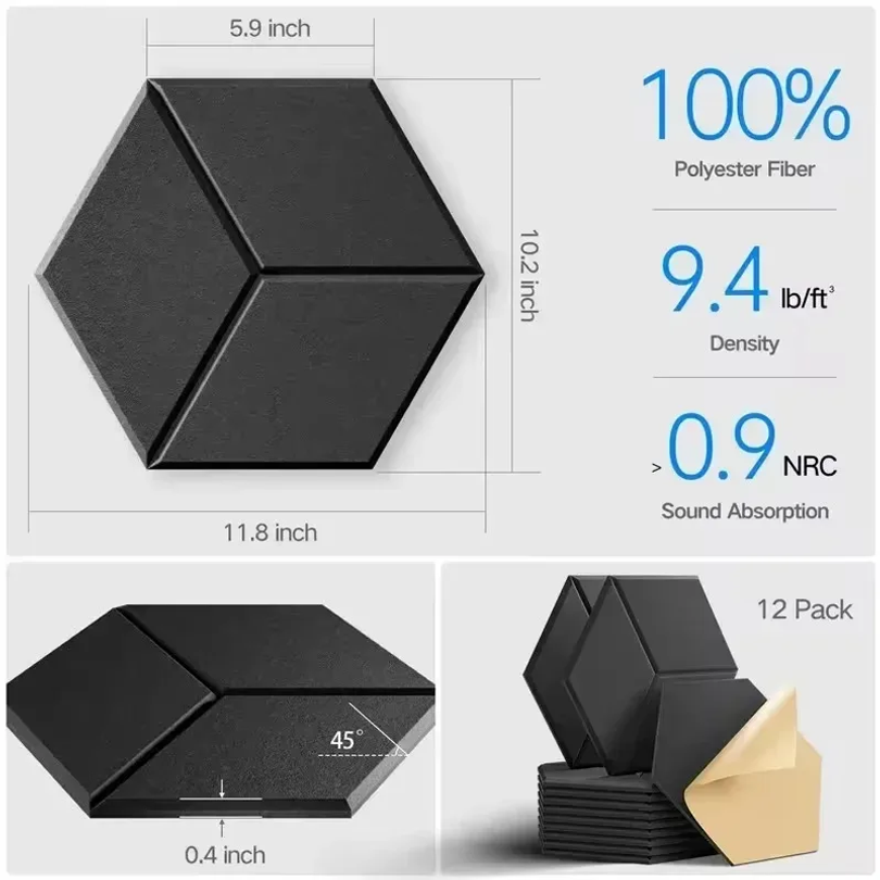 12 Pcs Self-Adhesive Hexagon S - Office Furniture Wholesale avaliação e preço