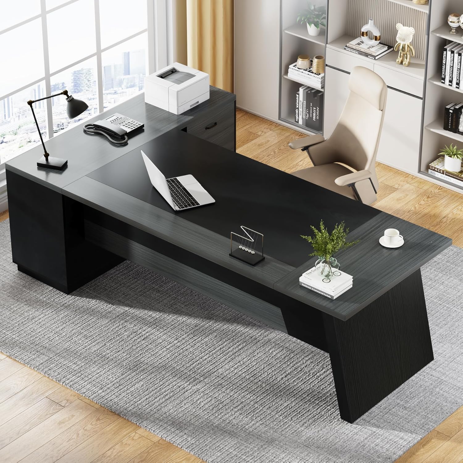 L-Shaped Executive Desk 78in M - Office Furniture Wholesale avaliação e preço