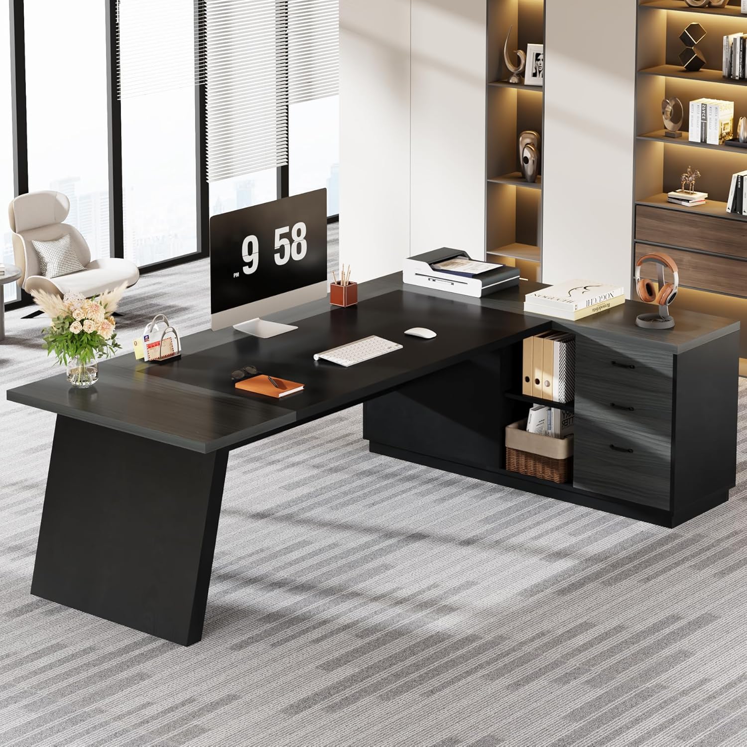 L-Shaped Executive Desk 78in M - Office Furniture Wholesale avaliação e preço
