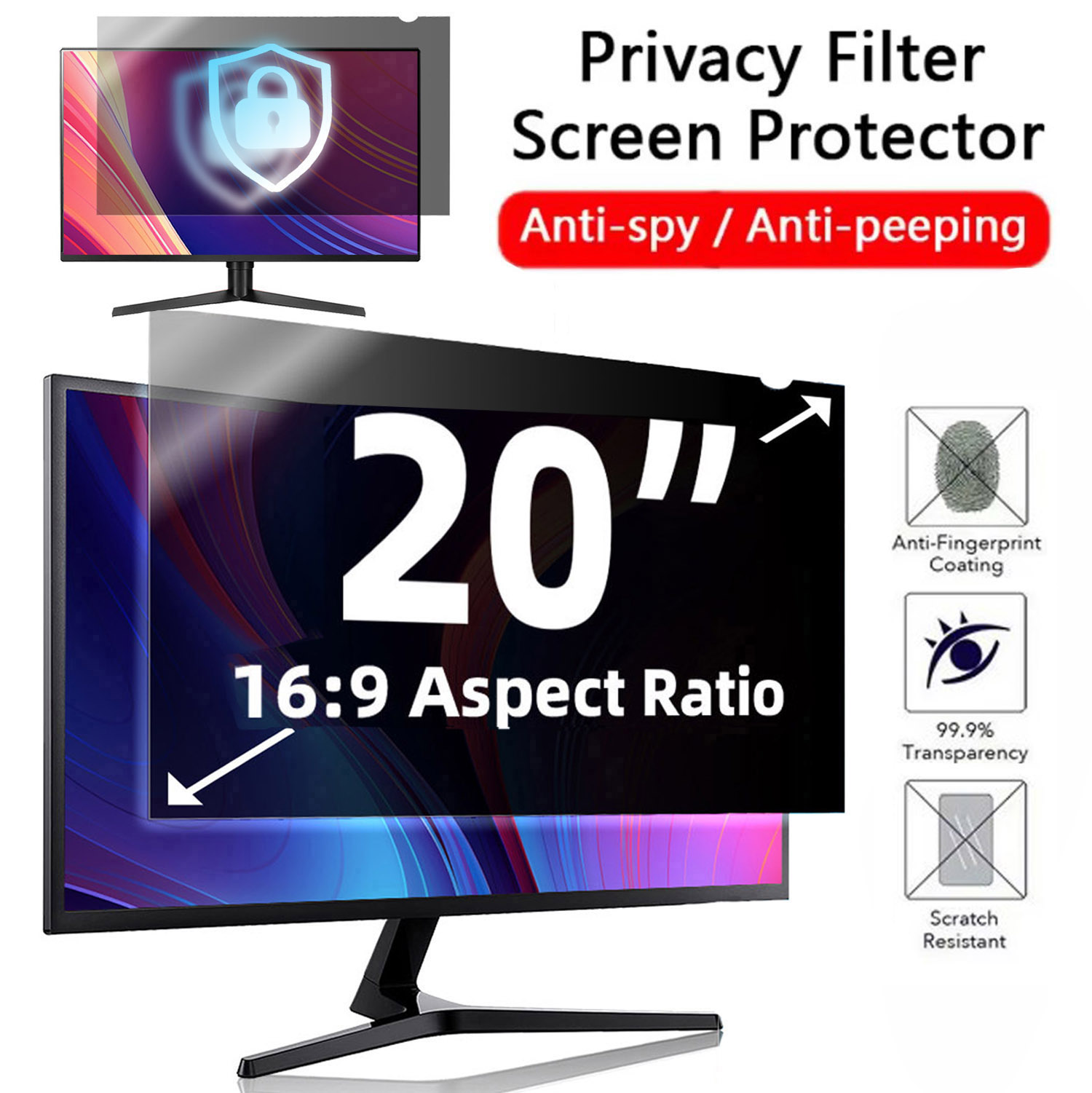 20 Inch Computer Privacy Scree - Monitor Privacy Filter avaliação e preço